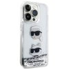 Karl Lagerfeld KLHCP14LLDHKCNS iPhone 14 Pro 6.1 srebrny/silver hardcase Liquid Glitter Karl & Choupette Heads