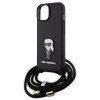 Karl Lagerfeld KLHCP15SSASKNPSK iPhone 15 / 14 / 13 6.1 hardcase czarny/black Crossbody Saffiano Monogram Metal Pin Karl &