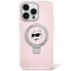 Karl Lagerfeld KLHMP15SHMRSCHP iPhone 15 / 14 / 13 6.1 różowy/pink hardcase Ring Stand Choupette Head MagSafe