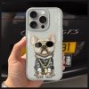 Nimmy etui iPhone 15 Pro 6.1 szary/gray Glasses Cool Dog