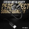 USAMS Słuchawki stereo EP-43 metalUSB-C czarny/black HSEP4301