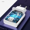 USAMS Ład. siec. 1xUSB T22 18W 3A QC3.0+ kabel USB-C 1m biały/white (T48) T48OCLN01