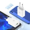 USAMS Ład. siec. 18W + kabel USB-C/USB-A1m Fast Charging biały/white series SC SCXLTZ02