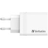 Verbatim Ładowarka sieciowa 30W 3xUSB-A/USB-C PD 3.0 CHR-30EU2 biały/white 49701