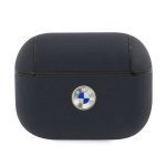 BMW BMAPSSLNA AirPods Pro cover granatowy/navy Geniune Leather Silver Logo