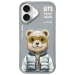 Nimmy etui iPhone 16 6.1 szary/gray     Cool&Cute 2.0 Bear