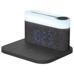 Proove 3w1 Lampka nocna + budzik Day &   Night LED 1200mAh 3W z ład. indukcyjną 15W szary/dark gray