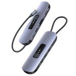 USAMS Adapter HUB 10w1 3xUSB 3.0/TF/SD/USB-C/HDMI/RJ45/VGA PD100W szary/tarnish SJ644HUB01 (US-SJ644)