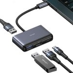USAMS Adapter HUB 4w1 2xUSB 2.0/USB 3.0/USB-C szary/dark grey SJ627HUB01 (US-SJ627)