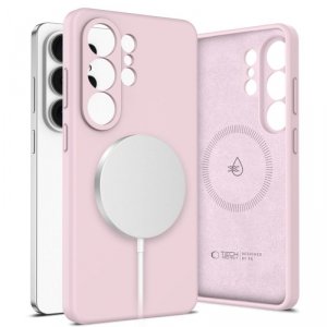 Silikonowe etui do Samsung Galaxy S26 Ultra MagSafe – Tech-Protect Silicone – Jasnoróżowe