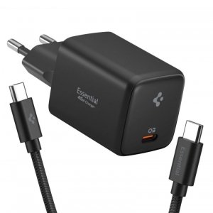Zestaw Spigen EE451EU Ładowarka Sieciowa 45W + Kabel USB-C Black