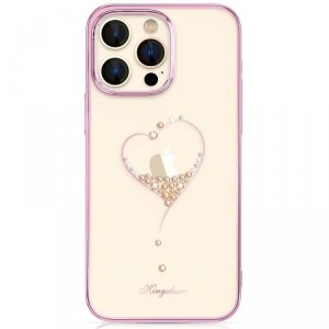 Etui silikonowe z kryształami Swarovski Kingxbar Wish Series do iPhone 14 Plus - różowe