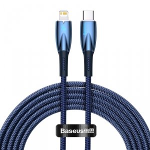 Baseus Glimmer Series kabel do szybkiego ładowania USB-C - Lightning 20W 480Mb/s 2m niebieski