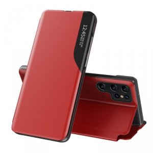 Eco Leather View Case etui do Samsung Galaxy S23 Ultra z klapką podstawka czerwone