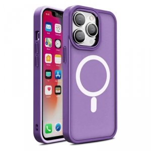 Magnetyczne etui z MagSafe Color Matte Case do iPhone 15 Pro - fioletowe