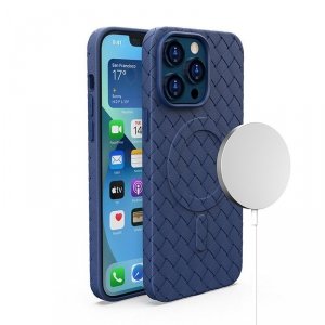 Plecione etui MagSafe Woven Case do iPhone 14 Pro Max - granatowe