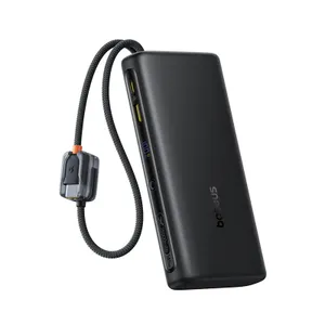 Powerbank Baseus EnerFill FC41 25000mAh 145W z wyświetlaczem cyfrowym i wbudowanym podwójnym kablem USB-C - czarny
