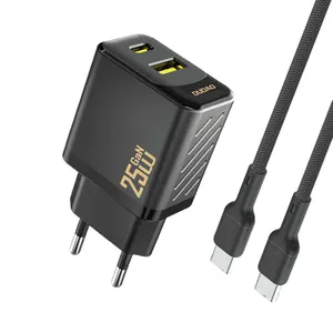 Ładowarka sieciowa Dudao A26TCEU PD QC 25W GaN USB-A USB-C z kablem USB-C - czarna