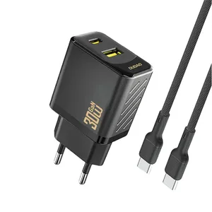 Ładowarka sieciowa Dudao A27TCEU PD 30W GaN USB-A USB-C z kablem USB-C - czarna