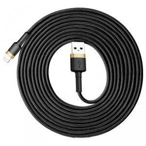 Kabel Baseus Cafule USB-A / Lightning 2A QC 3.0 3 m - czarno-złoty