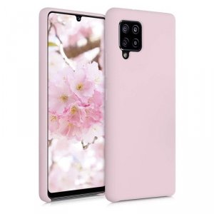 Silicone Case elastyczne silikonowe etui pokrowiec Samsung Galaxy A42 5G różowy