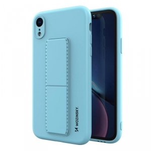 Wozinsky Kickstand Case silikonowe etui z podstawką iPhone XR jasnoniebieski