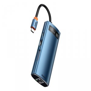 Baseus Metal Gleam 8w1 wielofunkcyjny HUB USB Typ C - USB Typ C Power Delivery 100W / HDMI 4K 30Hz / czytnik kart SD i microSD /