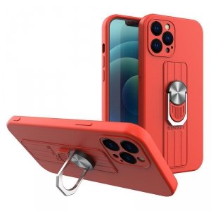Ring Case silikonowe etui z uchwytem na palec i podstawką do iPhone 8 Plus / iPhone 7 Plus czerwony