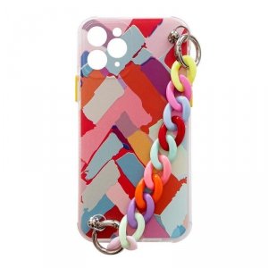 Color Chain Case żelowe elastyczne etui z łańcuchem łańcuszkiem zawieszką do iPhone 13 mini wielokolorowy (3)