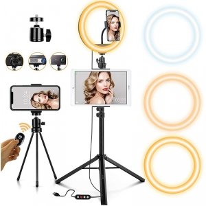 Joyroom lampa ring flash statyw zestaw do nagrywania live streaming filmów YouTube TikTok Instagram uchwyt na telefon do selfie 
