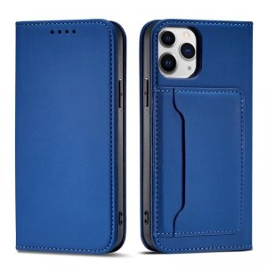 Magnet Card Case etui do iPhone 12 Pro pokrowiec portfel na karty kartę podstawka niebieski