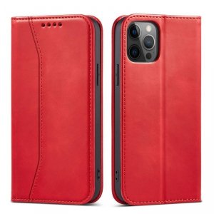 Magnet Fancy Case etui do iPhone 12 Pro pokrowiec portfel na karty kartę podstawka czerwony