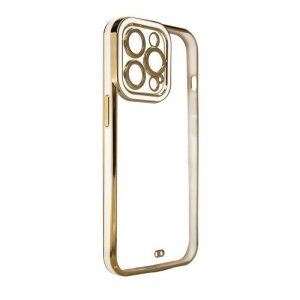 Fashion Case etui do Samsung Galaxy A52s 5G / A52 5G / A52 4G żelowy pokrowiec ze złotą ramką biały