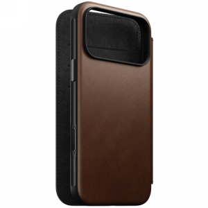 NOMAD Modern Leather Folio - skórzane etui do iPhone 17 Pro Max kompatybilne z MagSafe (brown)