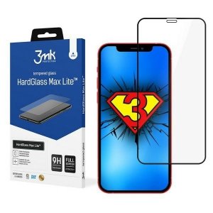 3MK HardGlass Max Lite iPhone 12/12 Pro 6,1 czarny/black