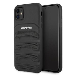 AMG AMHCN61GSEBK iPhone 11 / Xr 6,1 czarny/black hardcase Leather Debossed Lines