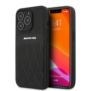 AMG AMHCP13LOSDBK iPhone 13 Pro / 13 6,1 czarny/black hardcase Leather Curved Lines