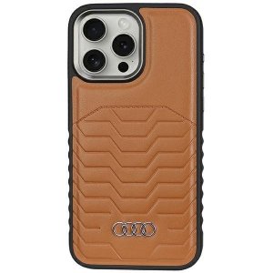 Audi Synthetic Leather MagSafe iPhone 14 Pro Max 6.7 brazowy/brown hardcase AU-TPUPCMIP14PM-GT/D3-BN