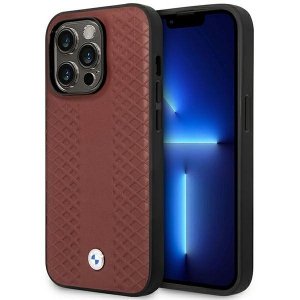 Etui BMW BMHMP14X22RFGR iPhone 14 Pro Max 6,7 burgundowy/burgundy Leather Diamond Pattern MagSafe