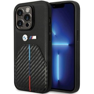 BMW BMHCP14L22NSTB iPhone 14 Pro 6.1 czarny/black Stamped Tricolor Stripe