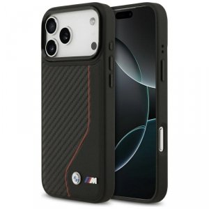 Etui BMW M Carbon Line & Logo MagSafe do iPhone 17 Pro Max czerwony