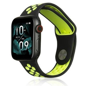 Beline pasek Apple Watch Sport Silicone 42/44/45/49mm czarno-limonkowy black/lime