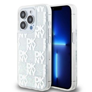 DKNY DKHCP15LLCPEPT iPhone 15 Pro 6.1 biały/white hardcase Liquid Glitter Multilogo