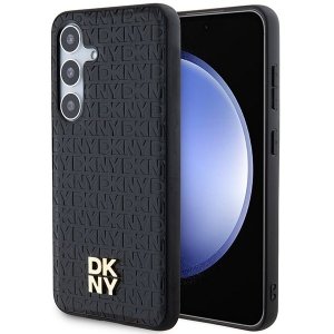 DKNY DKHMS24MPSHRPSK S24+ S926czarny/black hardcase Leather Pattern Metal Logo MagSafe