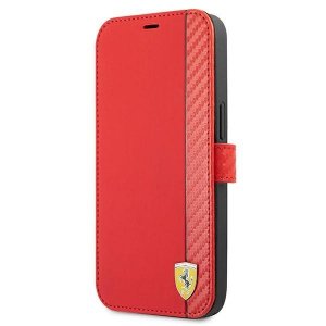 Ferrari FESAXFLBKP13LRE iPhone 13 Pro / 13 6,1 czerwony/red book On Track Carbon Stripe