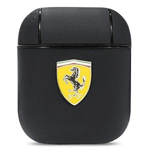 Ferrari FESA2LEBK AirPods 1/2 coverczarny/black On Track Leather