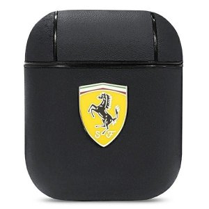 Ferrari FESA2LEBK AirPods 1/2 cover czarny/black On Track Leather