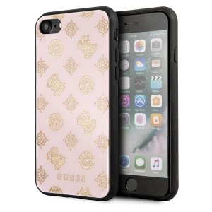 Guess GUHCI8TGGPLP iPhone 7/8/SE 2020 / SE 2022 jasnoróżowy/light pink hard case Peony G Double Layer Glitter