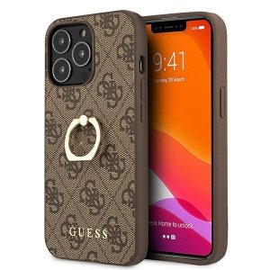 Guess GUHCP13L4GMRBR iPhone 13 Pro / 13 6,1 brązowy/brown hardcase 4G with ring stand
