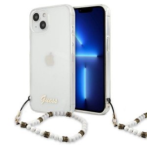 Guess GUHCP13MKPSWH iPhone 13 / 14 / 15 6.1 Transparent hardcase White Pearl